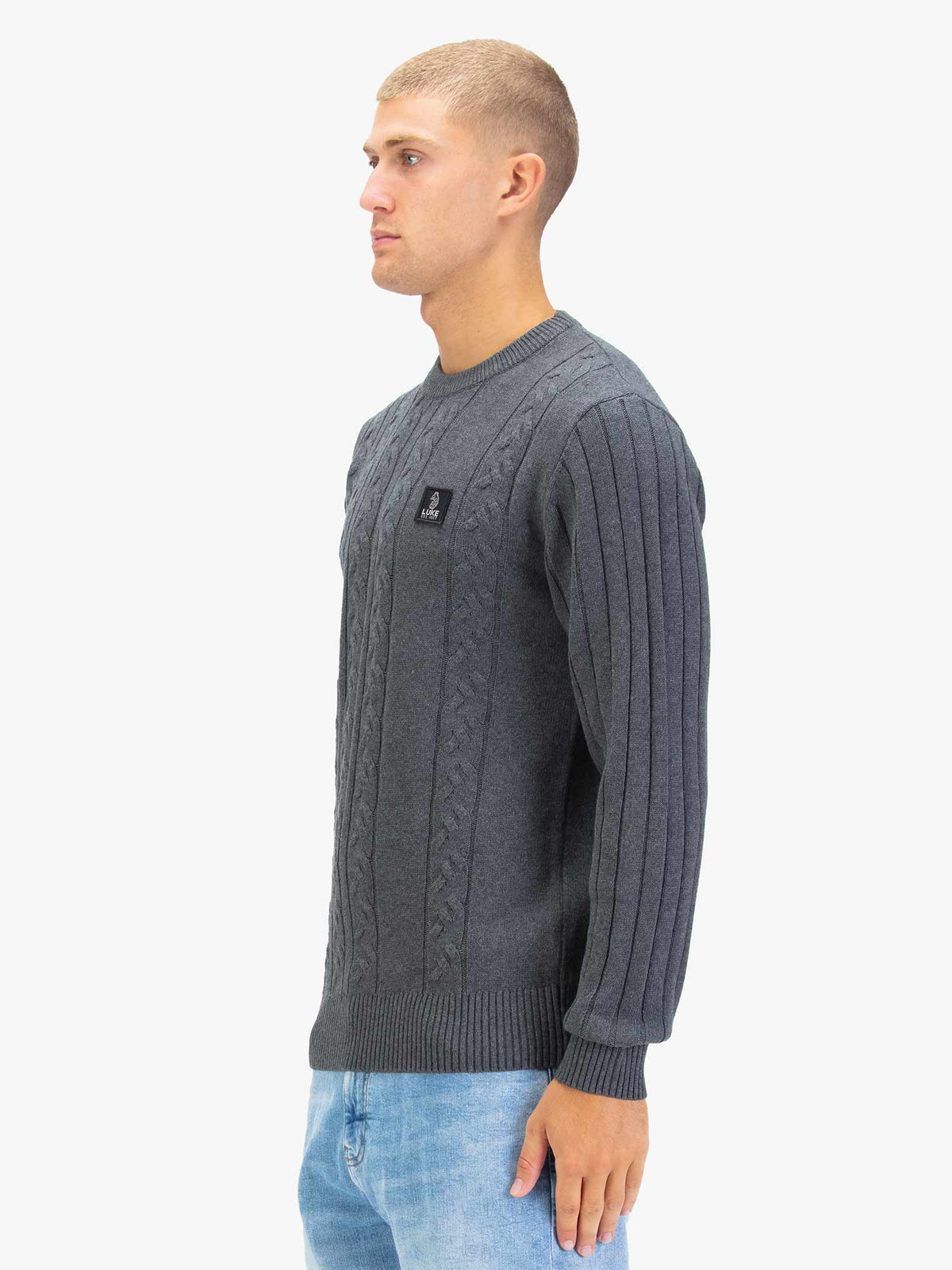 Mitcham Cable Knit Jumper - Charcoal
