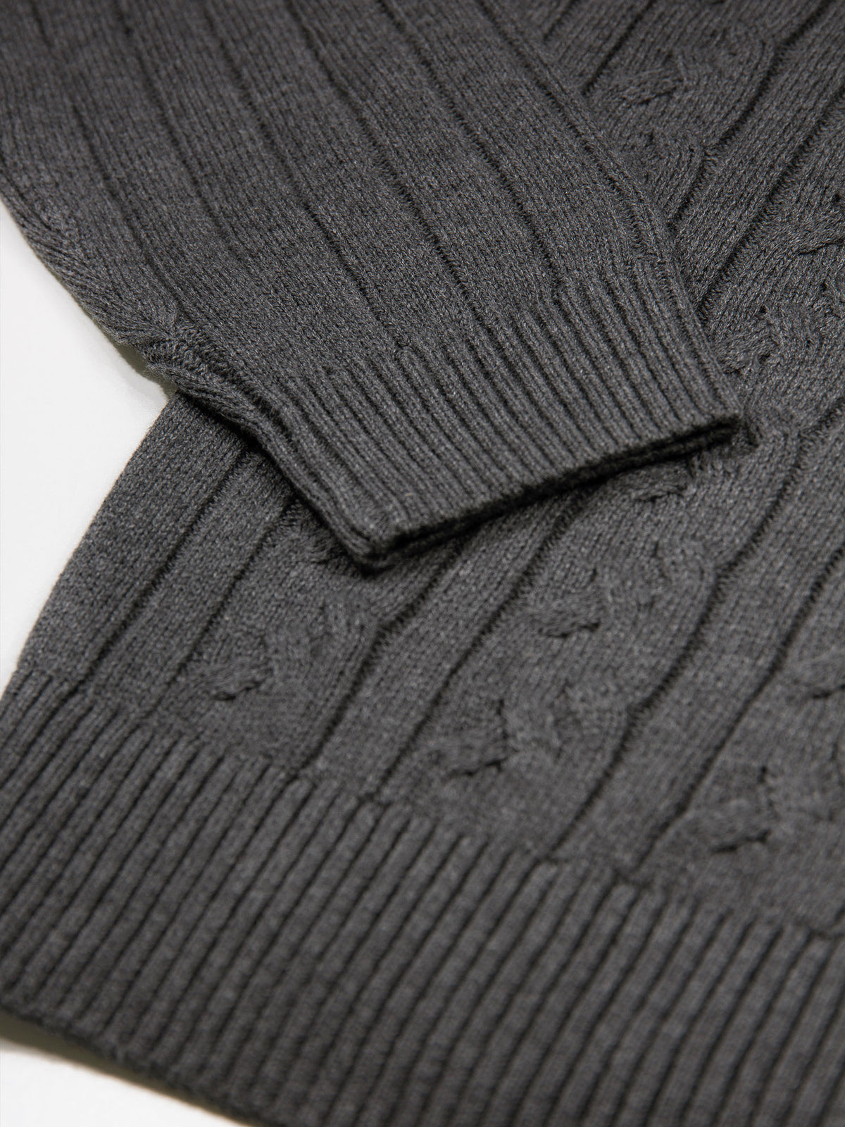 Mitcham Cable Knit Jumper - Charcoal
