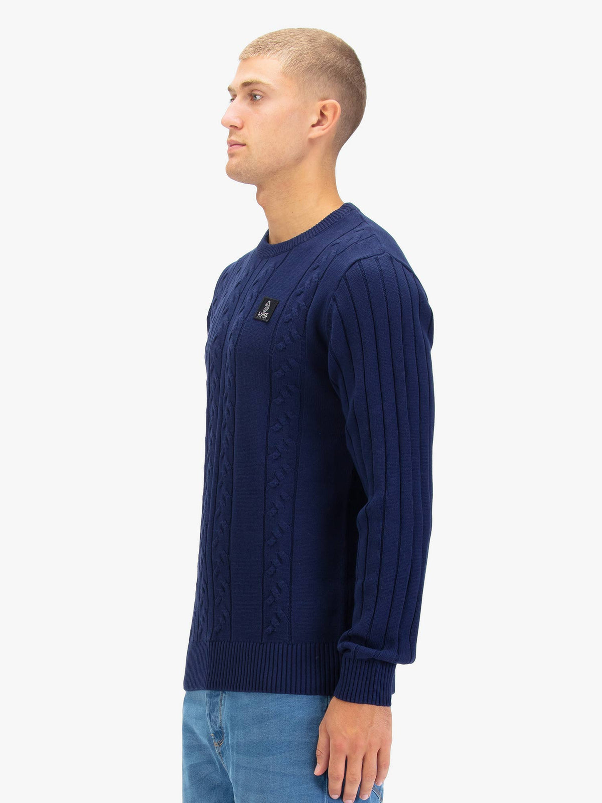 Mitcham Cable Knit Jumper - Navy