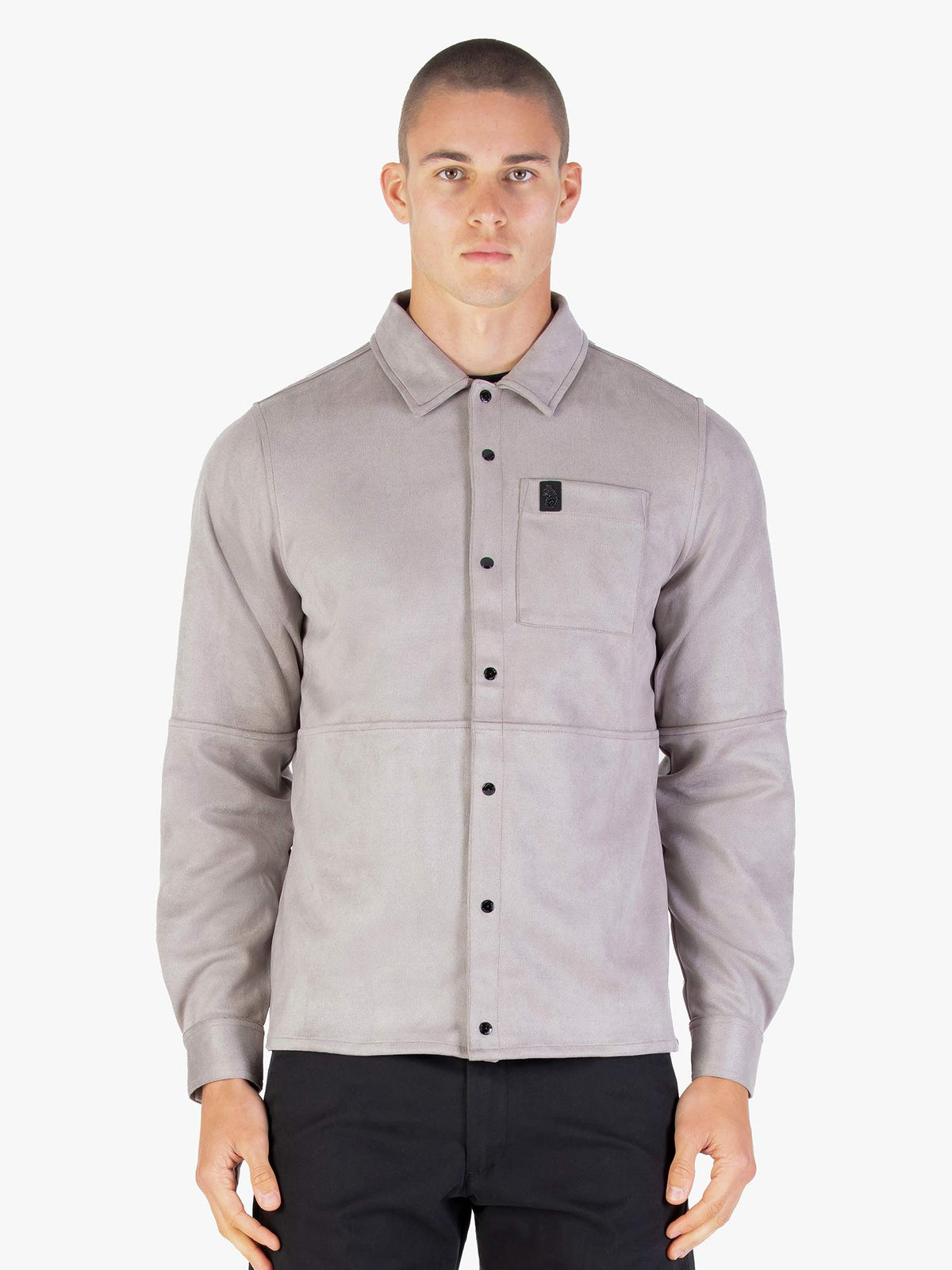 DYLAN SUEDE SHIRT - Putty