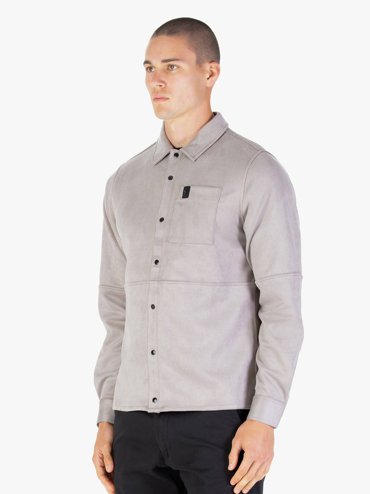 DYLAN SUEDE SHIRT - Putty