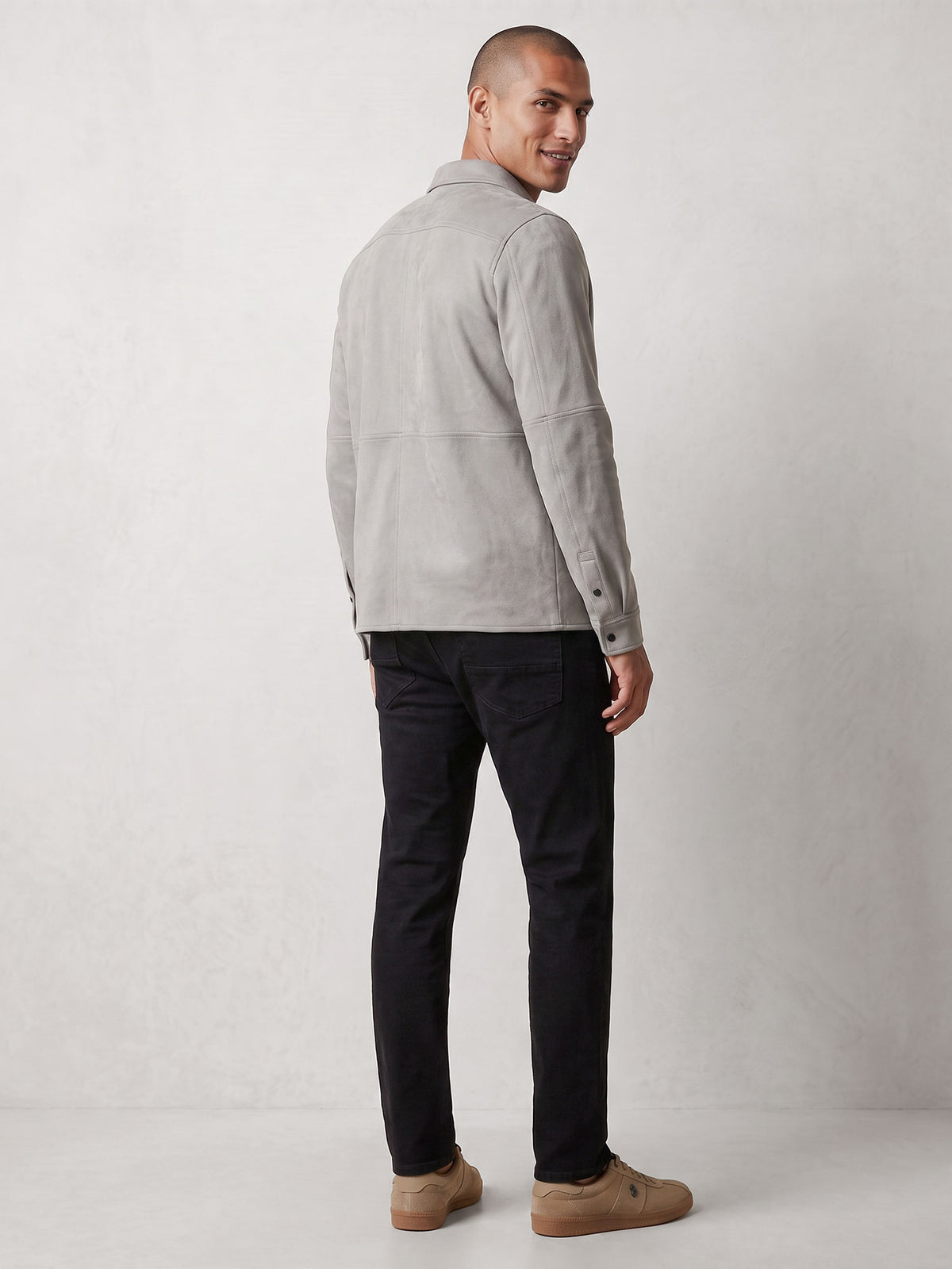 DYLAN SUEDE SHIRT - Putty