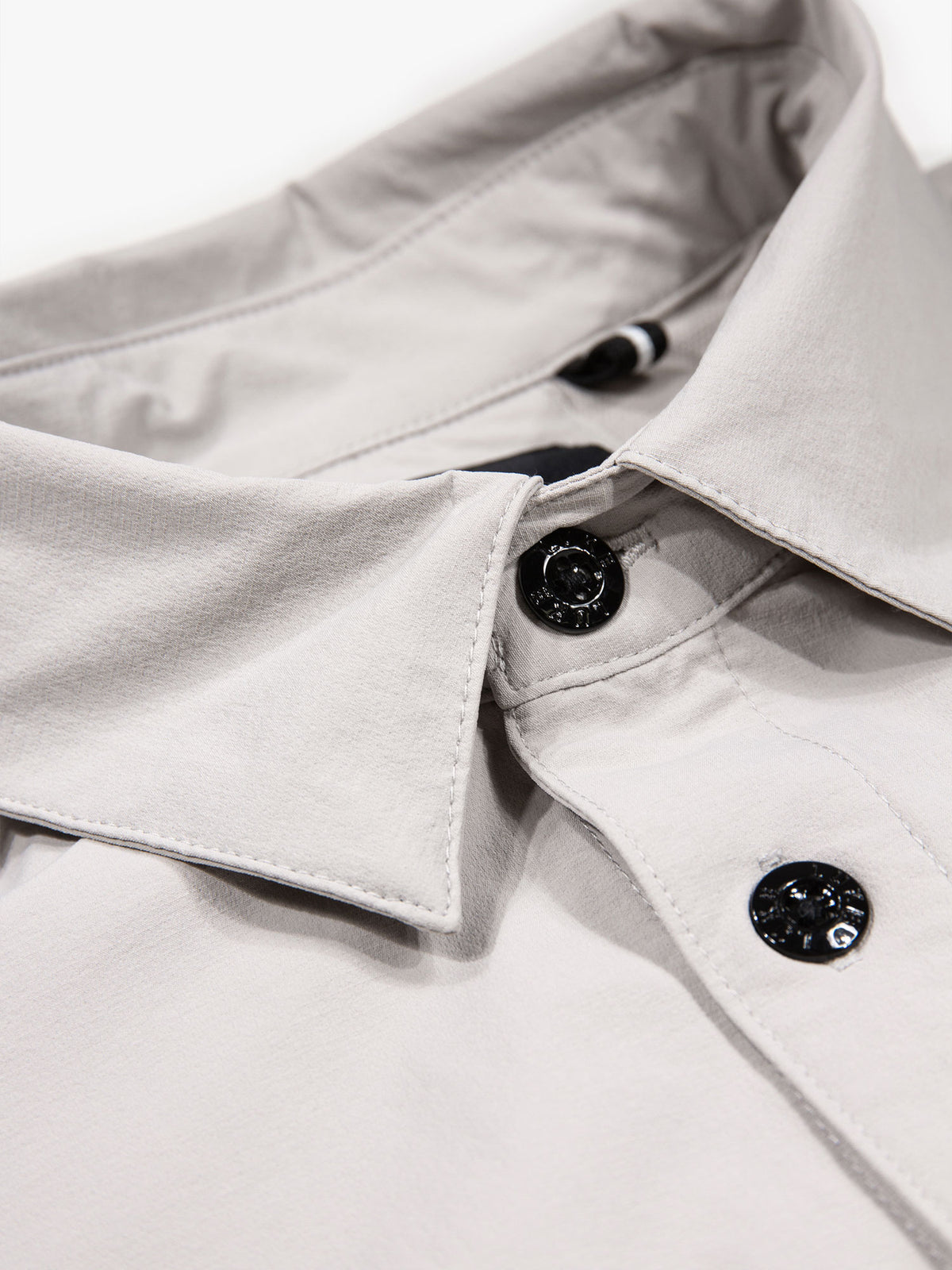 Men's grey shirt with button-up front.