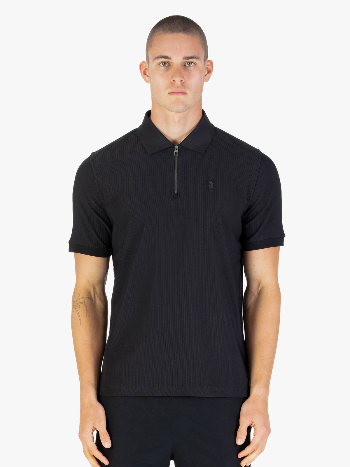 Penrith Zip Neck Polo Shirt - Black