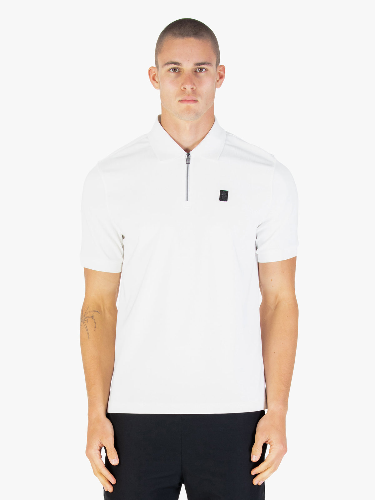 Penrith Zip Neck Polo Shirt - White
