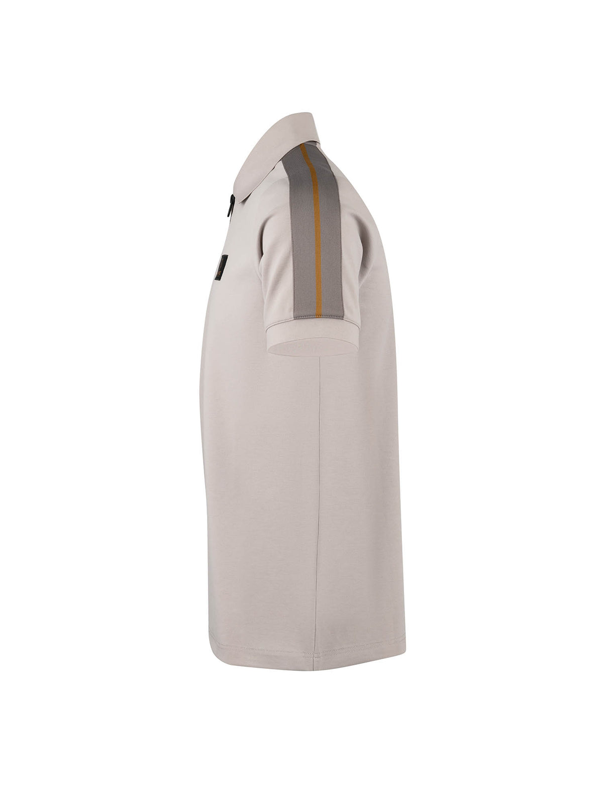 Men's grey polo shirt with polo collar.