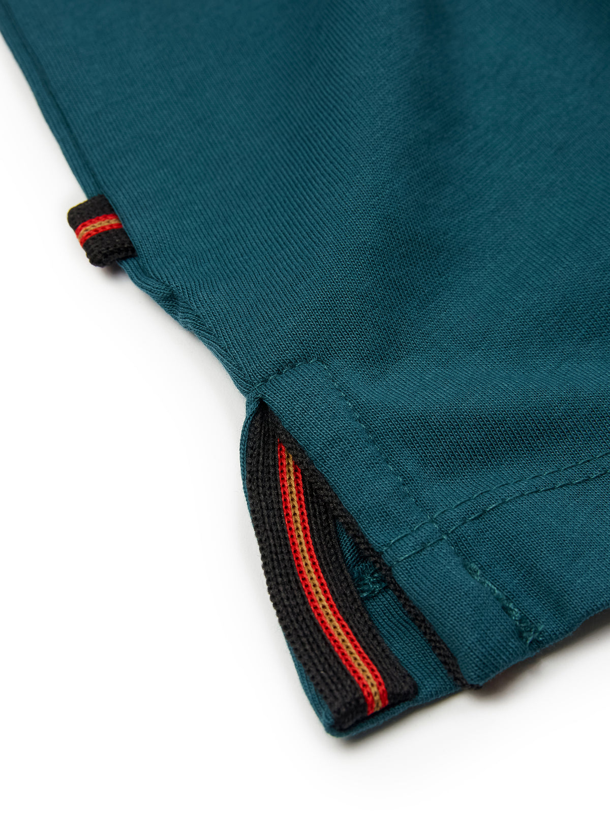 Men's blue t-shirt with crew neck and short sleeves, detail view 2