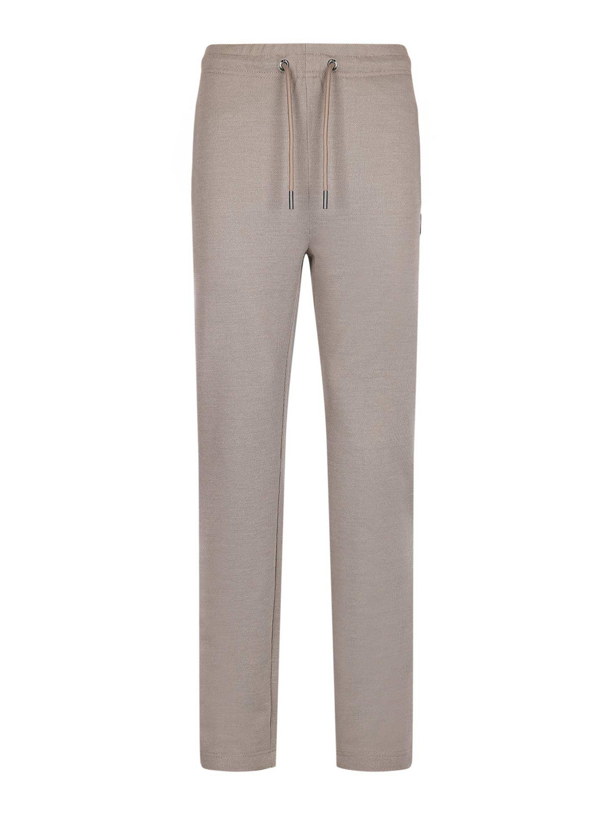 Men's straight-leg beige joggers, front view