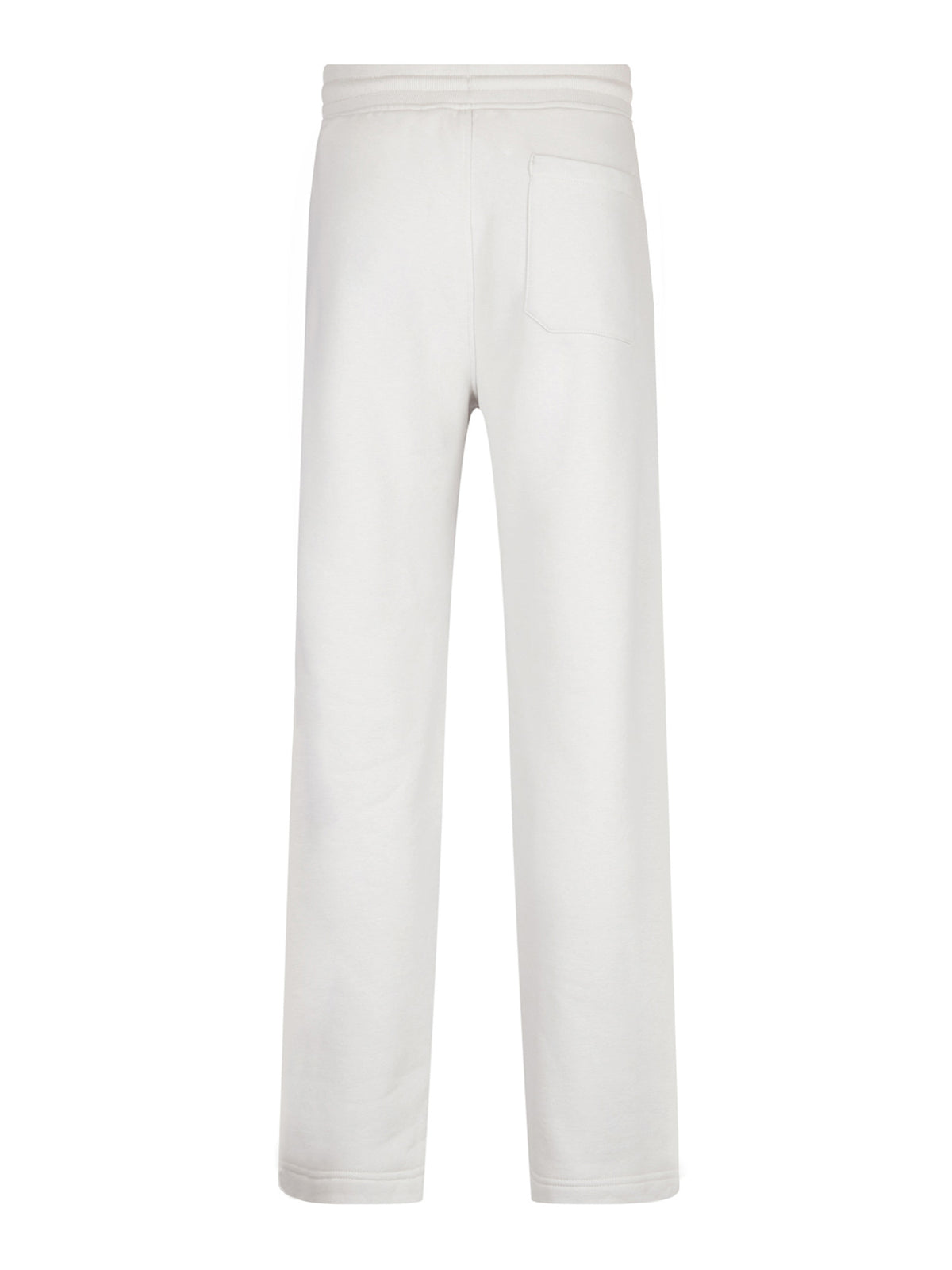 Men's wide-leg grey joggers with drawstring waistband, back view