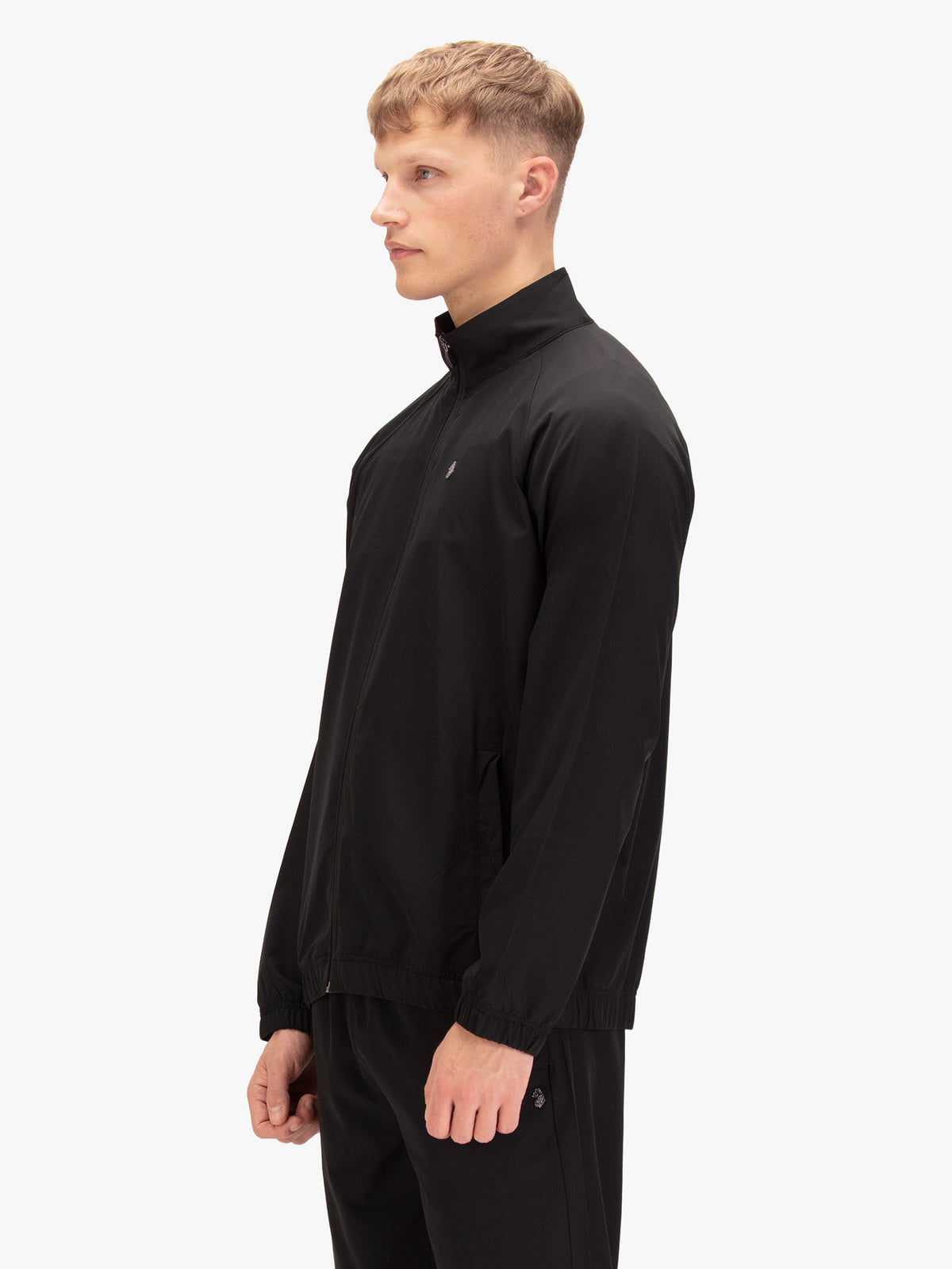Men's black sweatshirt, back view