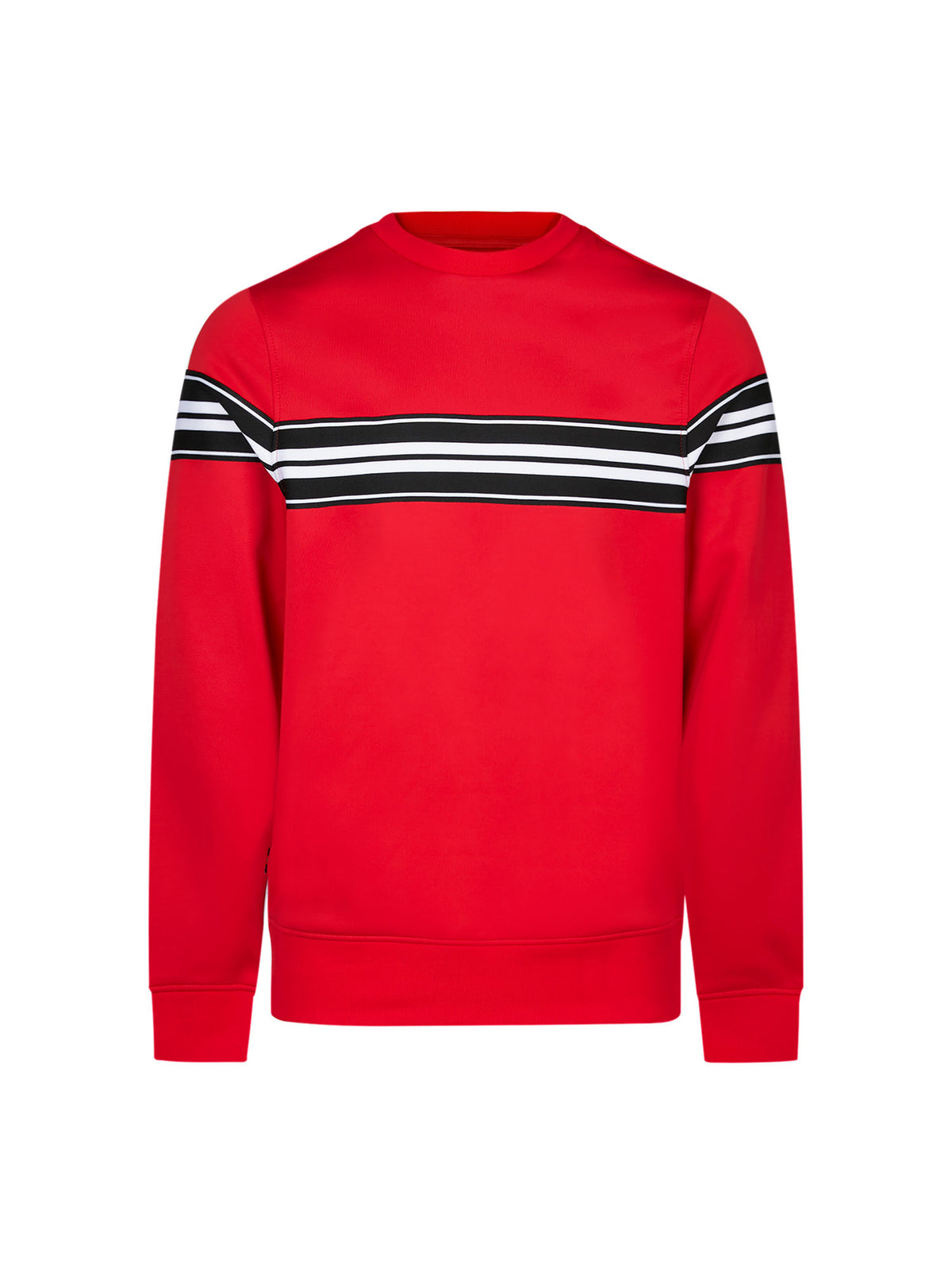 LUKE 1977 Noel men's crew neck tricot sweatshirt in red with vintage chest trim tape