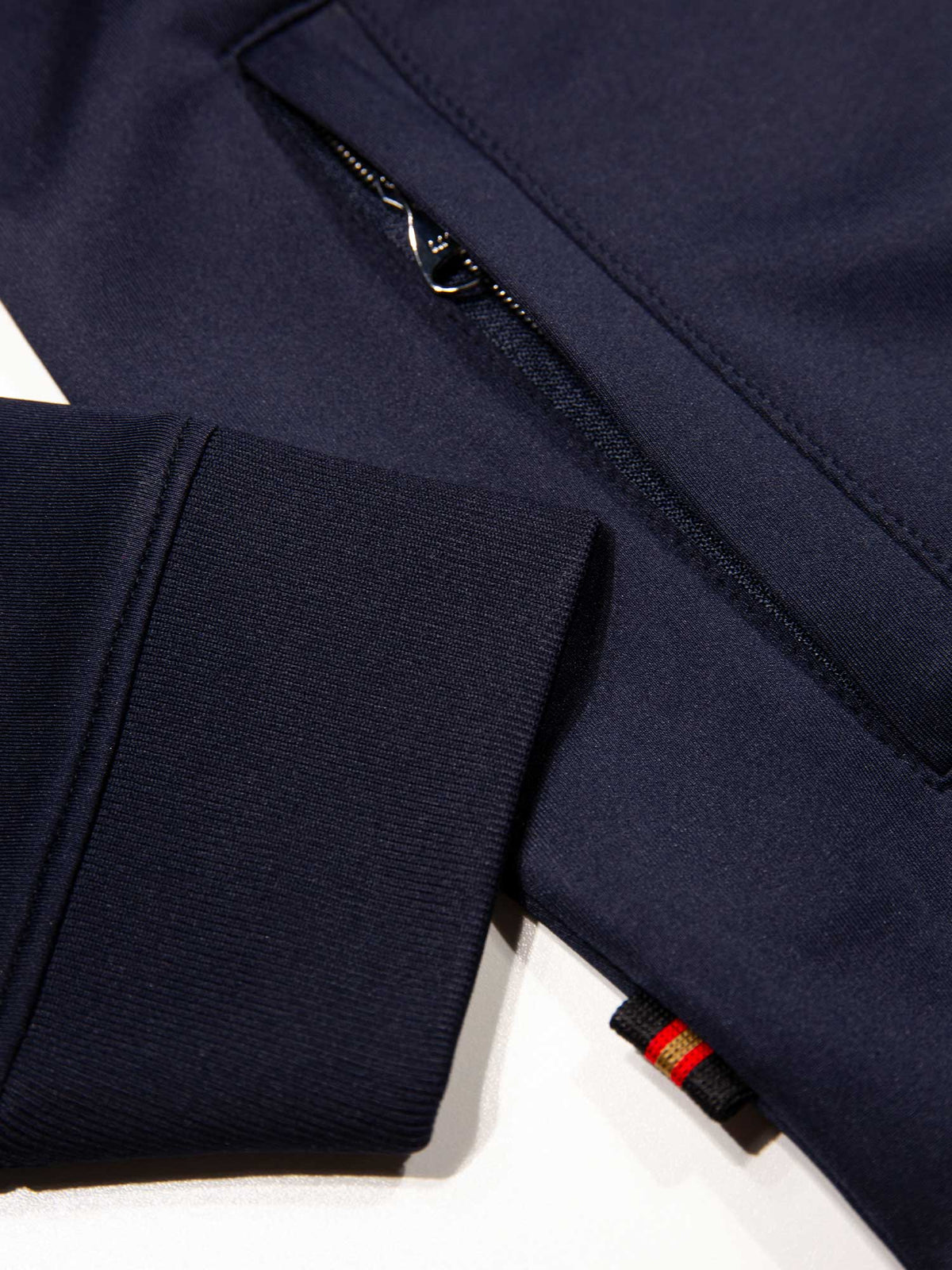 Men's navy sweatshirt with mock neck, detail view 4