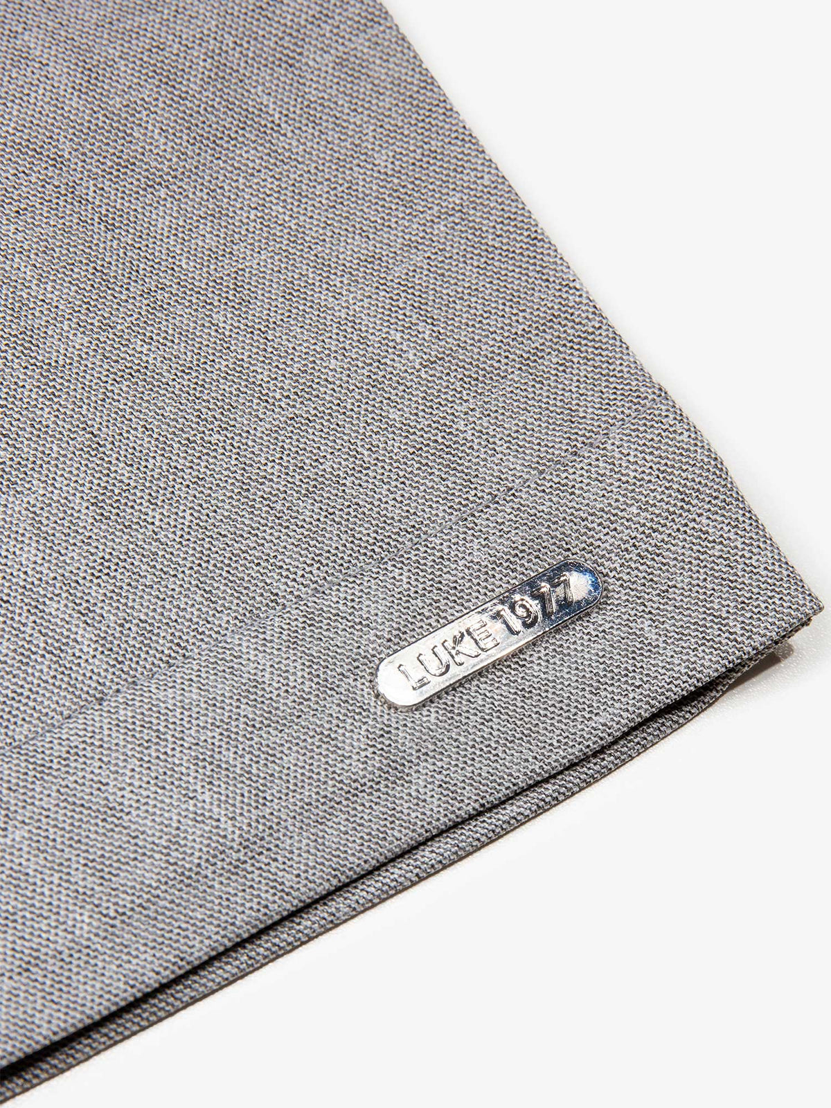 Men's grey jacket with snap-button front, detail view 4