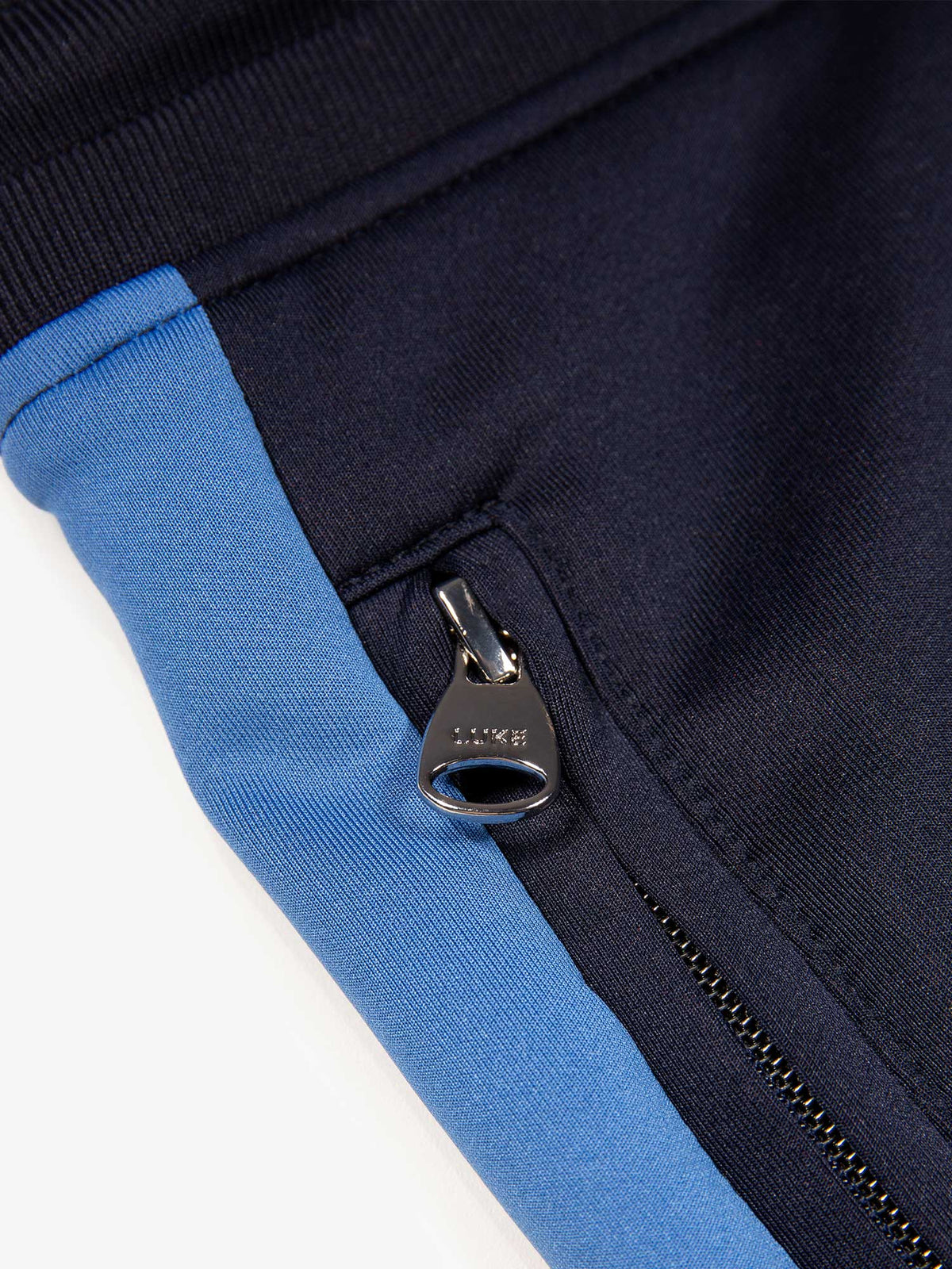 Men's navy shorts with drawstring waistband, detail view 3