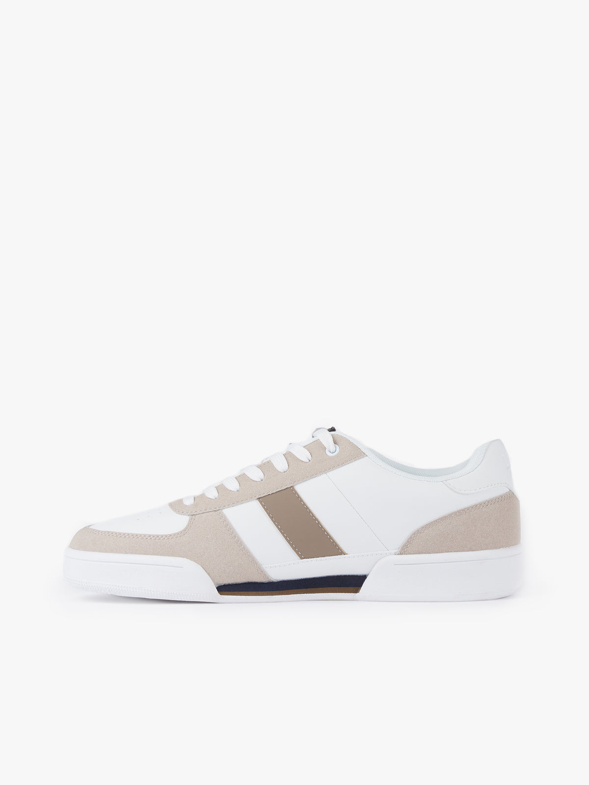 Men's white footwear.