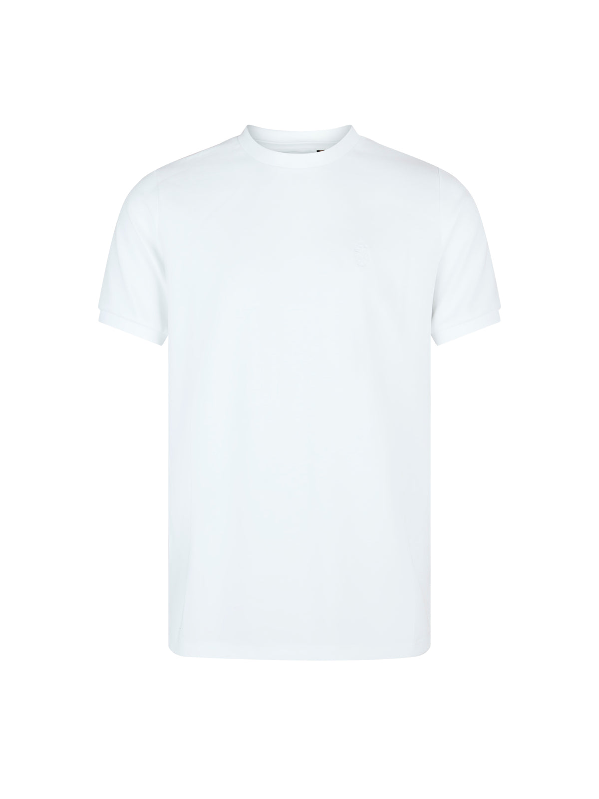 LUKE 1977 Leo men's pique t-shirt in white with tonal lion embroidery