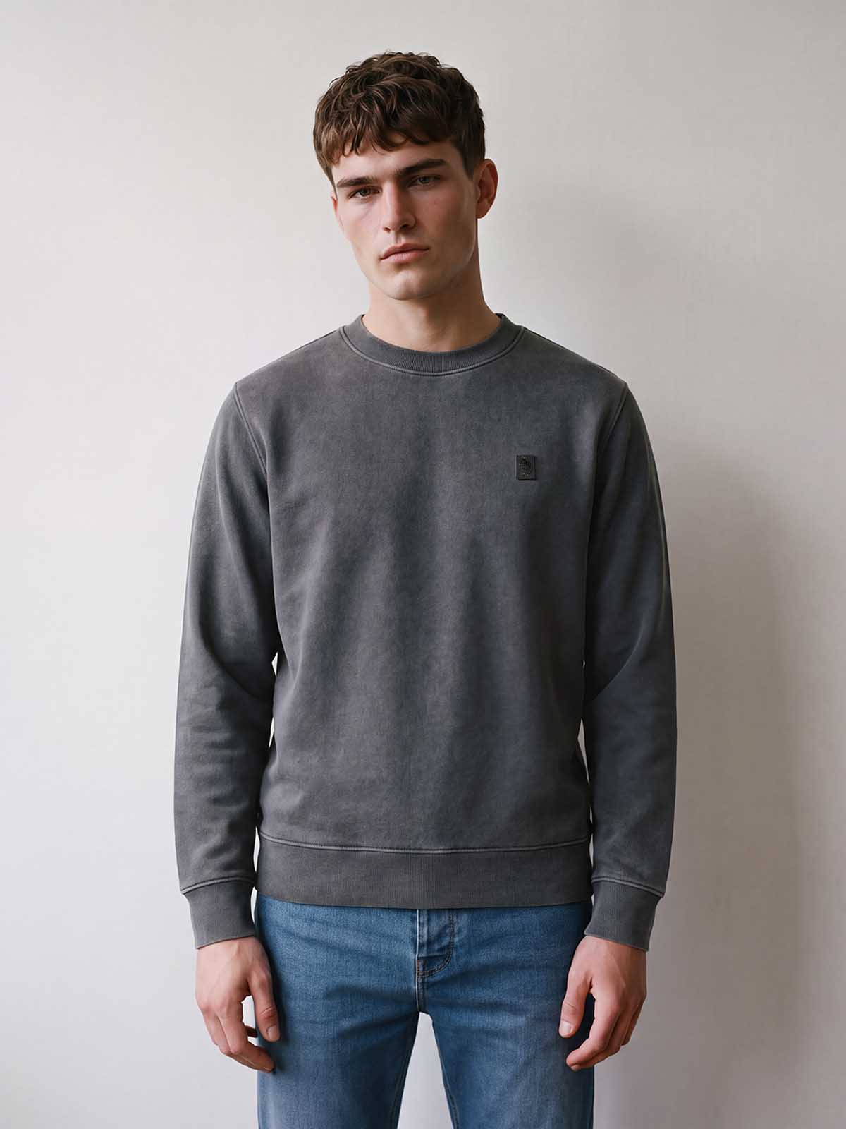 Cassel Dyed Crew Sweatshirt - Charcoal