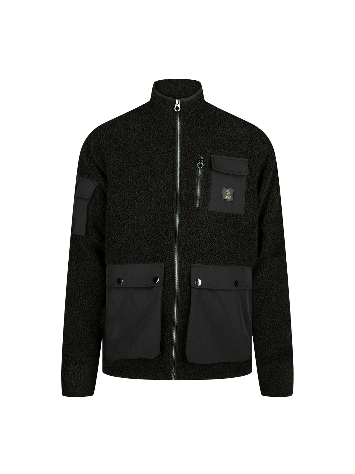Roydon Funnel Neck Borg Jacket - Black