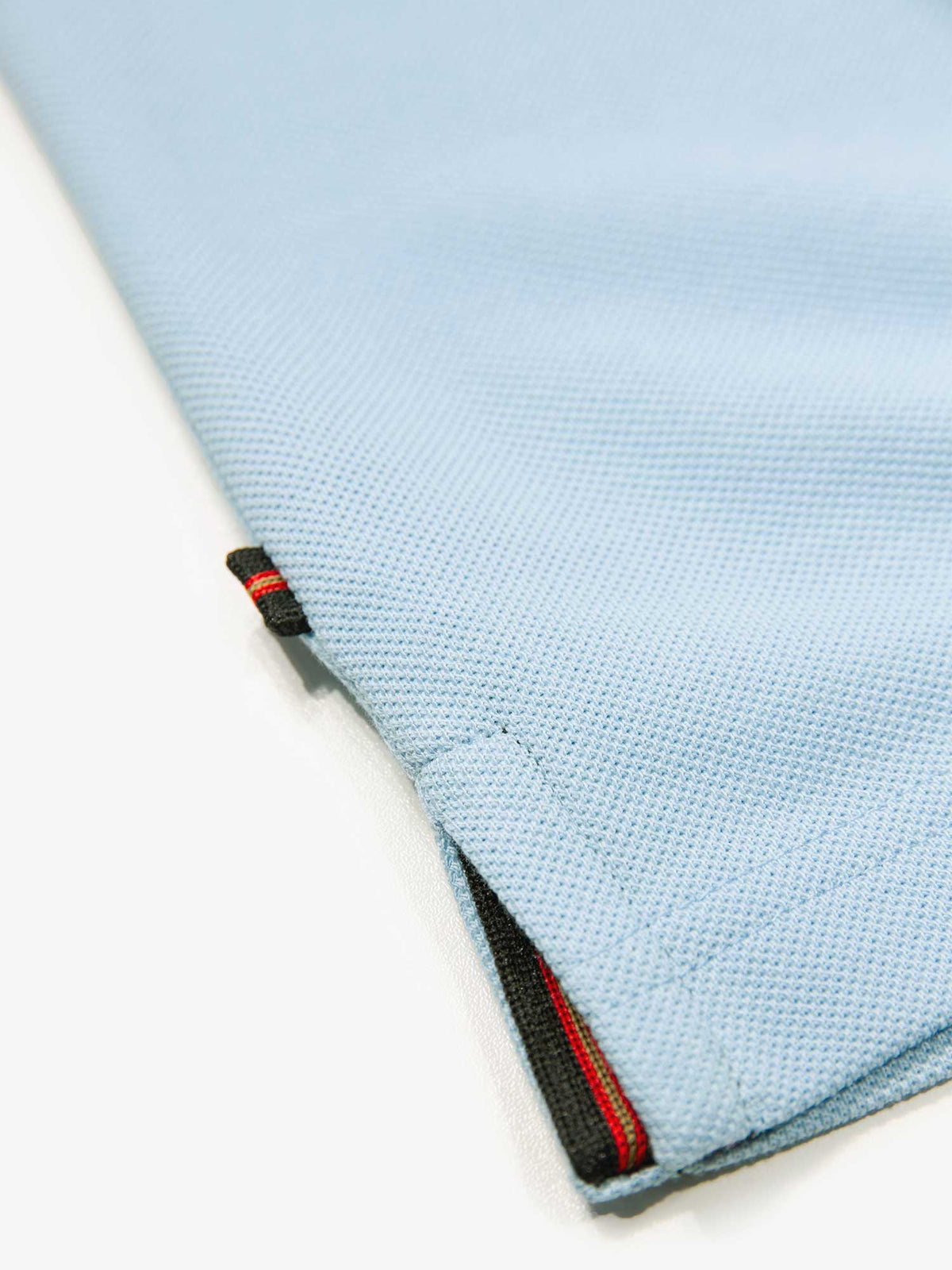 Men's blue polo shirt with polo collar, detail view 3