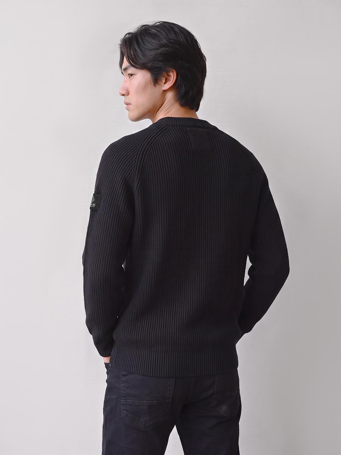 Cromer Plated Knitted Jumper - Black