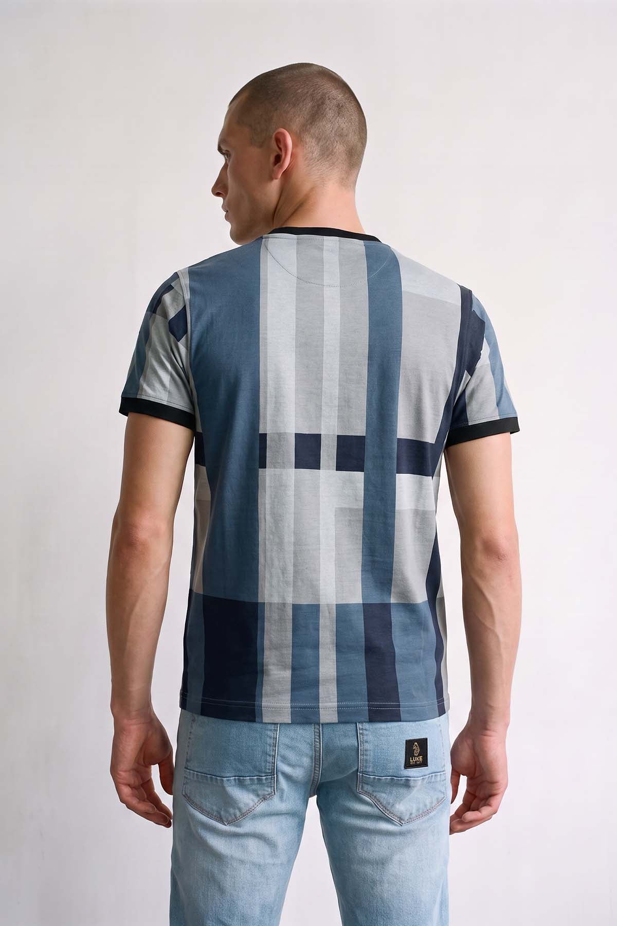 Brom Check T-Shirt - Blue