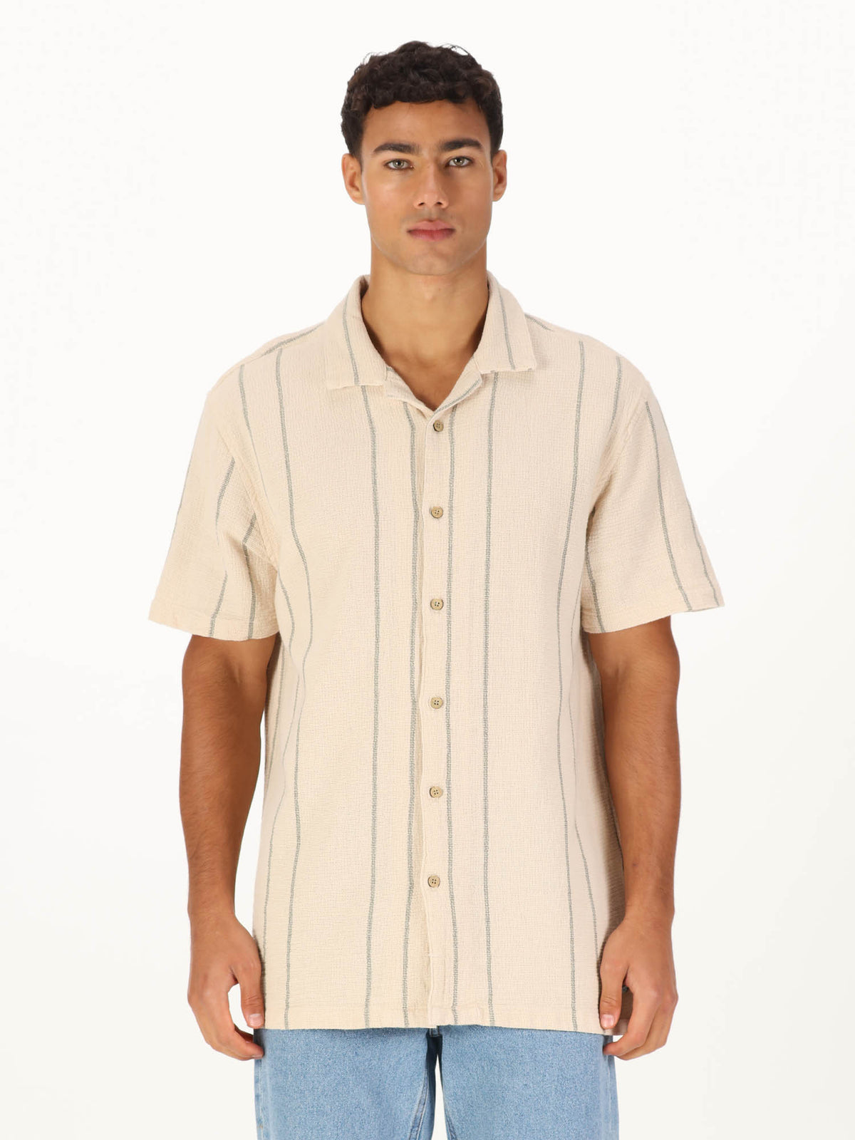 PEARL LAGOON STRIPE SHORT SLEEVE SHIRT
