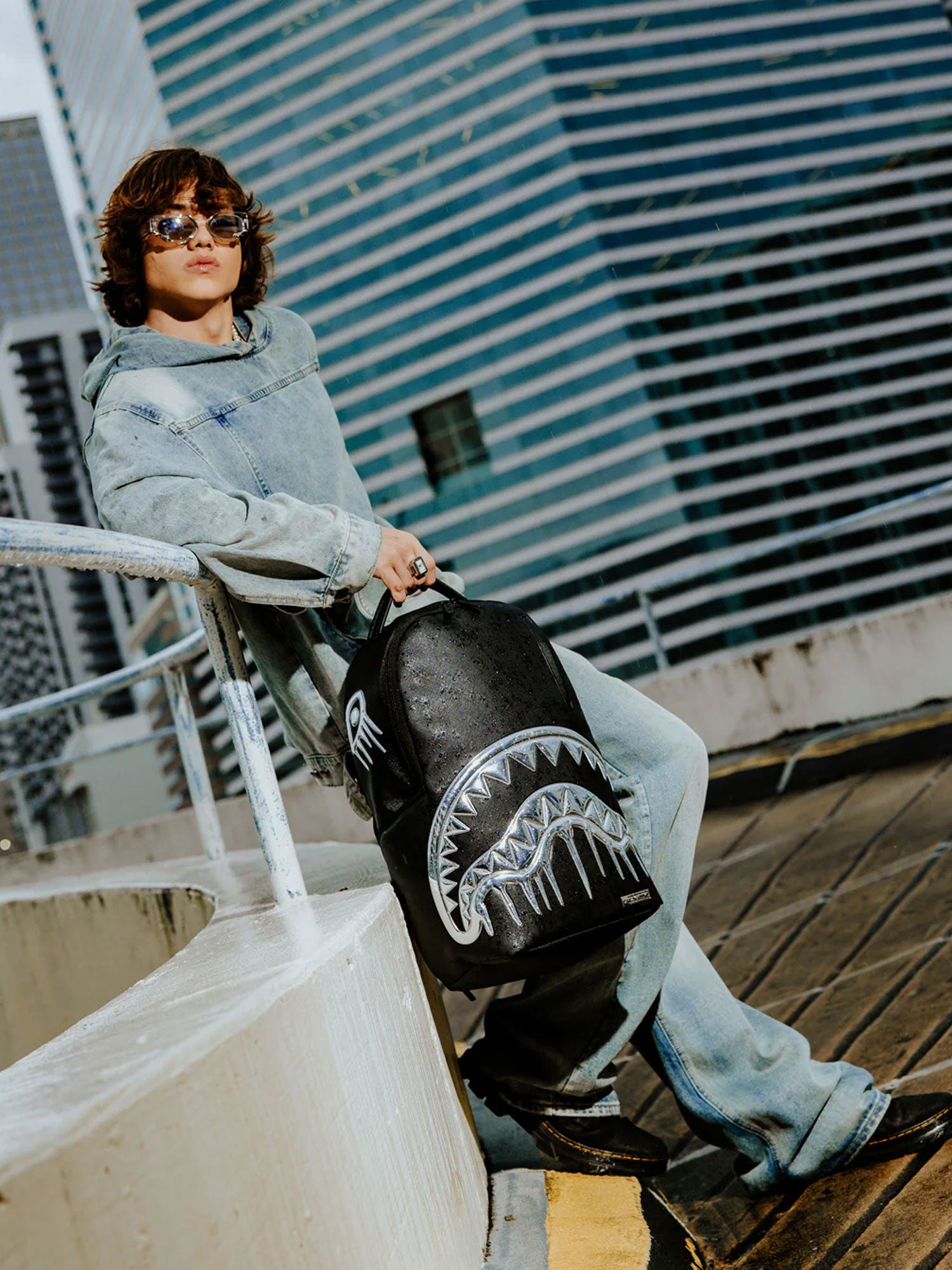 SPRAYGROUND METALLIC EXTRA DRIP SHARK BACKPACK