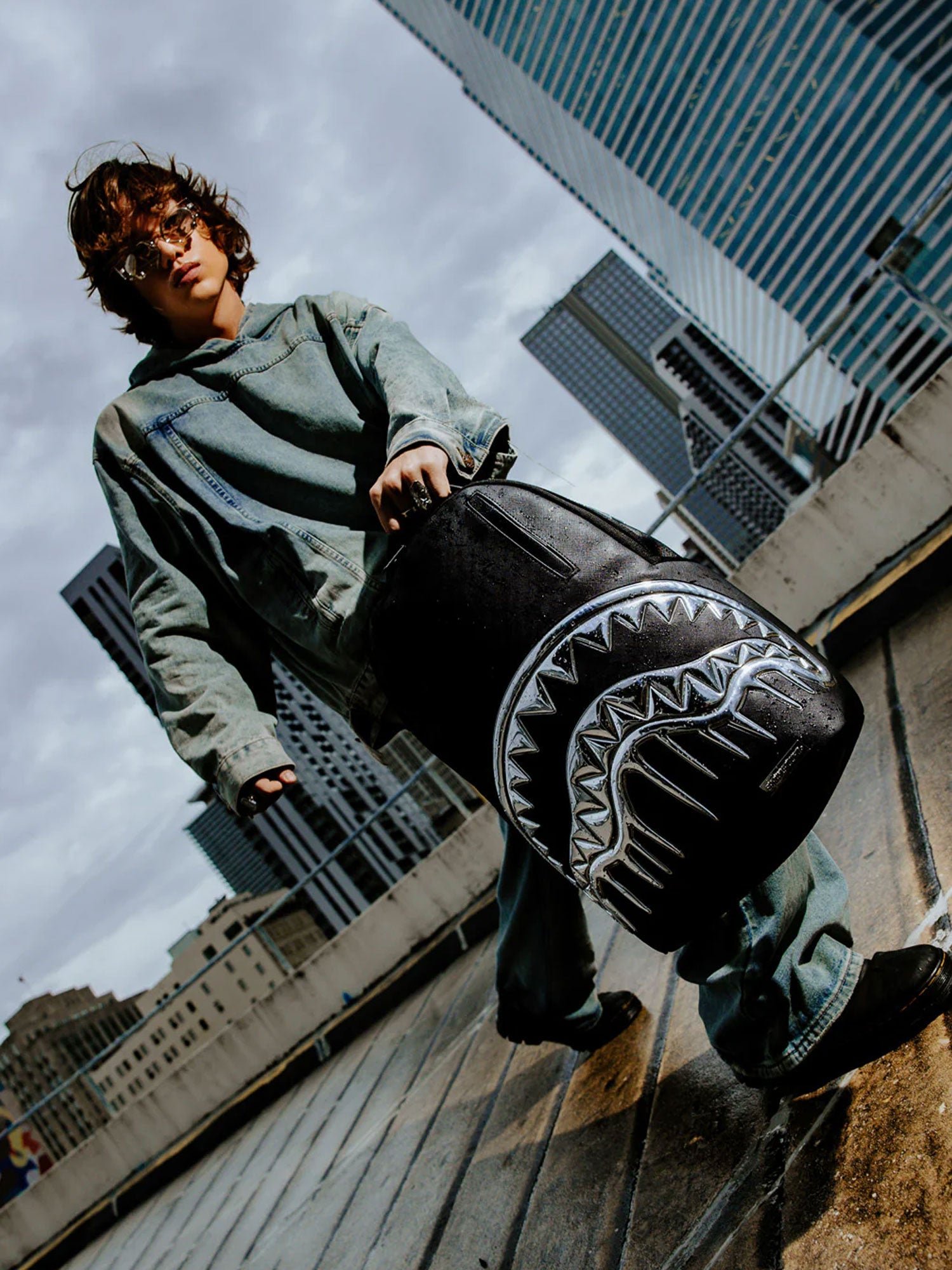 SPRAYGROUND METALLIC EXTRA DRIP SHARK BACKPACK