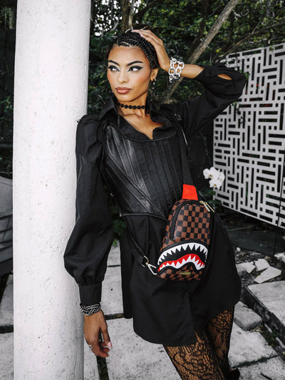 SPRAYGROUND SAWTOOTH SHARKS IN PARIS ONE-STRAP SLING