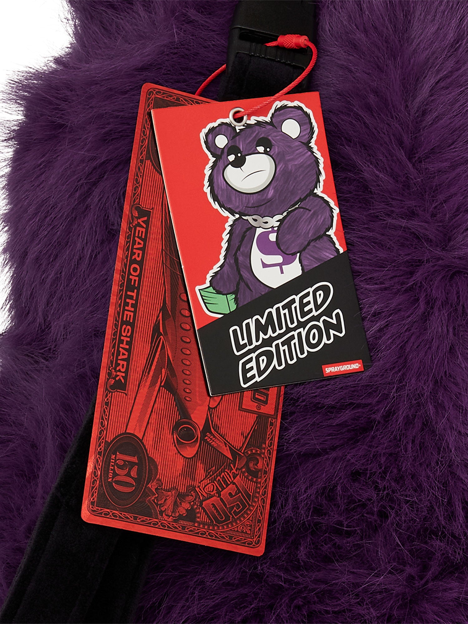 SPRAYGROUND FUR CRAY PURP MONEYBEAR BACKPACK