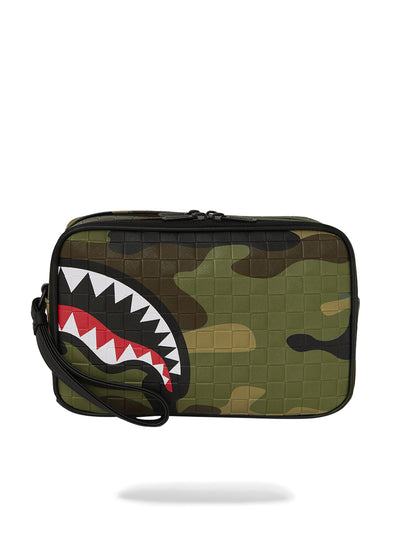 SPRAYGROUND WOODLAND CAMO CHECK TOILETRY BAG