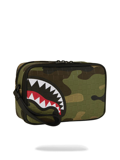 SPRAYGROUND WOODLAND CAMO CHECK TOILETRY BAG