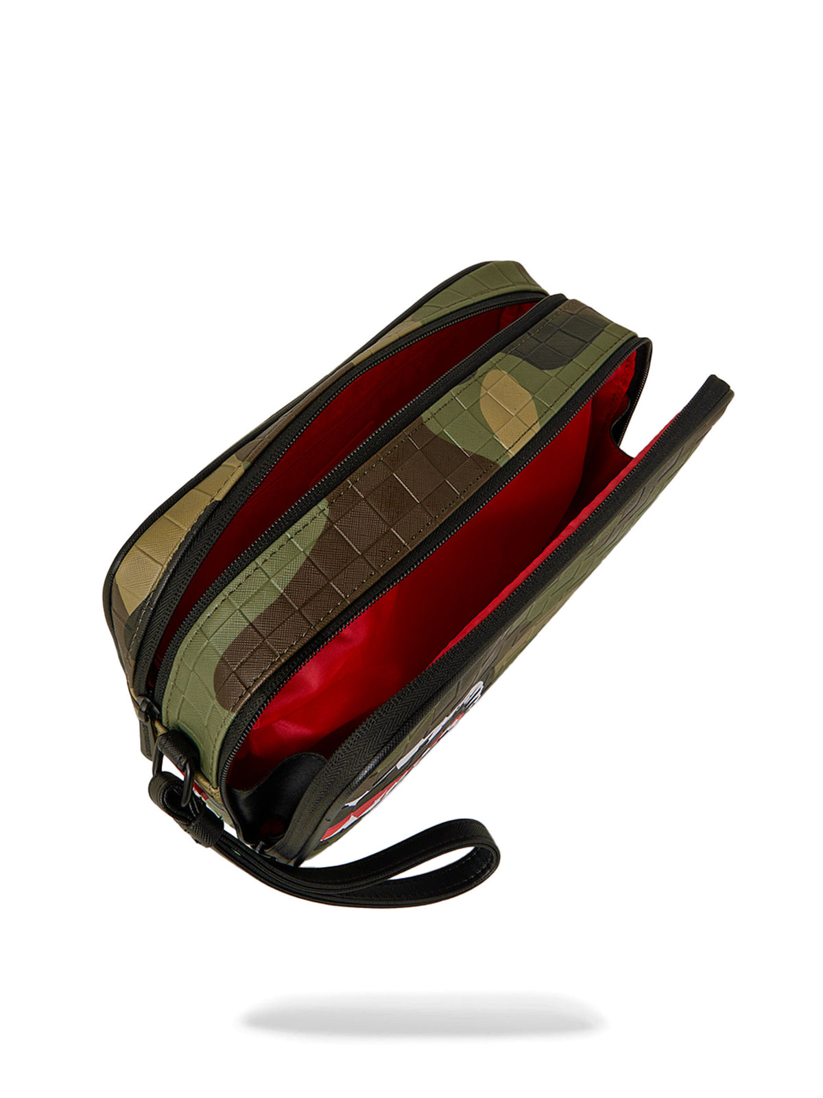 SPRAYGROUND WOODLAND CAMO CHECK TOILETRY BAG
