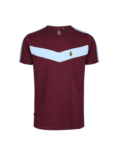 Calvia Pure Cotton Chevron T-Shirt - Claret