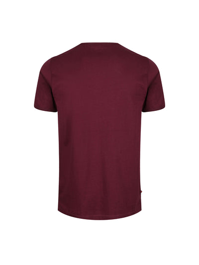 Calvia Pure Cotton Chevron T-Shirt - Claret