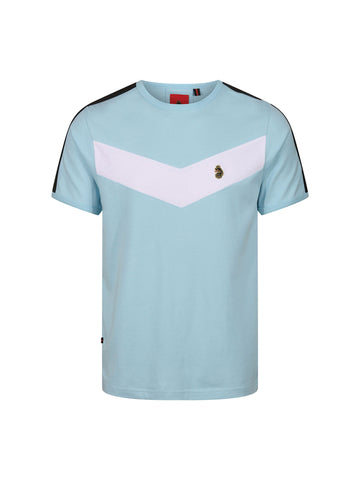 Calvia Pure Cotton Chevron T-Shirt - Blue