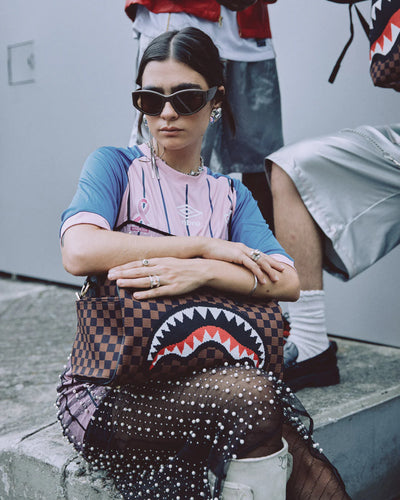 SPRAYGROUND KYOTOKNIT SHARKS IN PARIS MINI DUFFLE