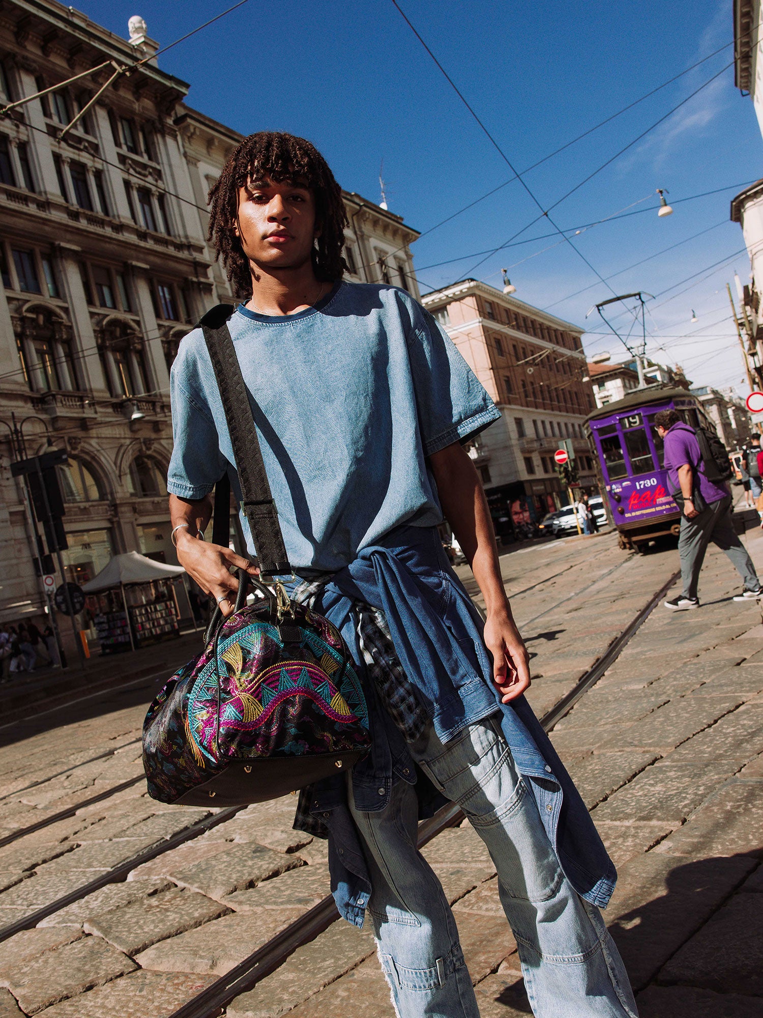 SPRAYGROUND EMBROIDERED DRAGONS DUFFLE