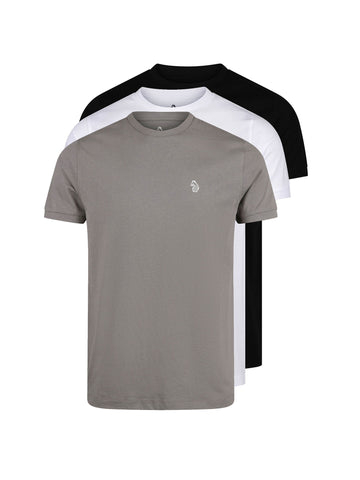 Johnys 3 Pack T-Shirts - Black/White/Concrete