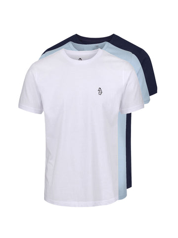 Johnys 3 Pack T-Shirts - Navy/Sky/White