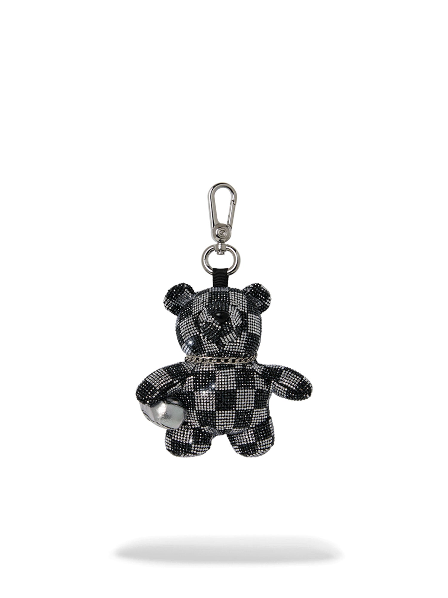 SPRAYGROUND SILVER DIAMOND TEAR BEAR CUB KEYCHAIN