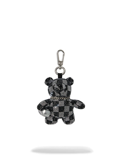 SPRAYGROUND SILVER DIAMOND TEAR BEAR CUB KEYCHAIN