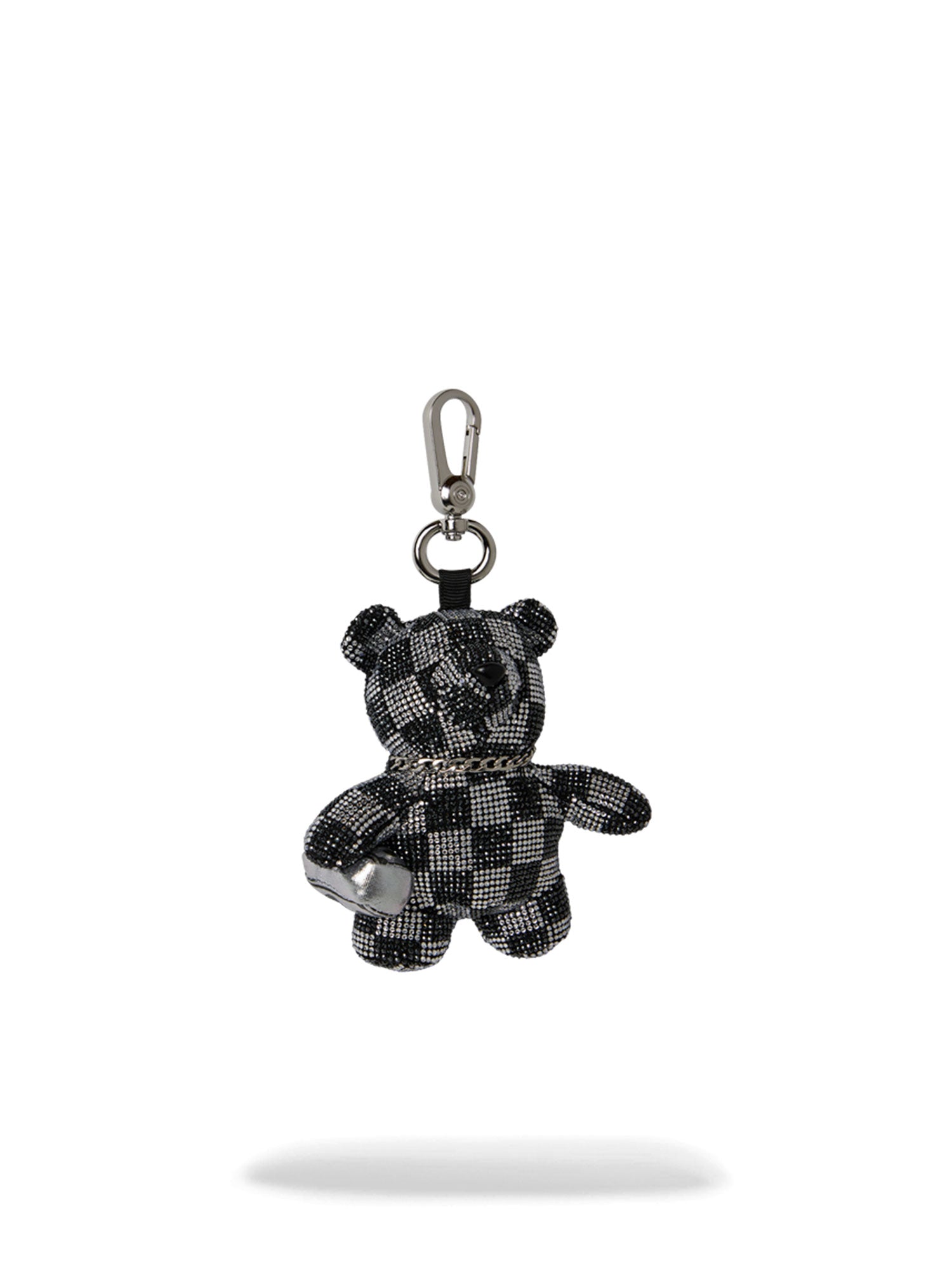 SPRAYGROUND SILVER DIAMOND TEAR BEAR CUB KEYCHAIN
