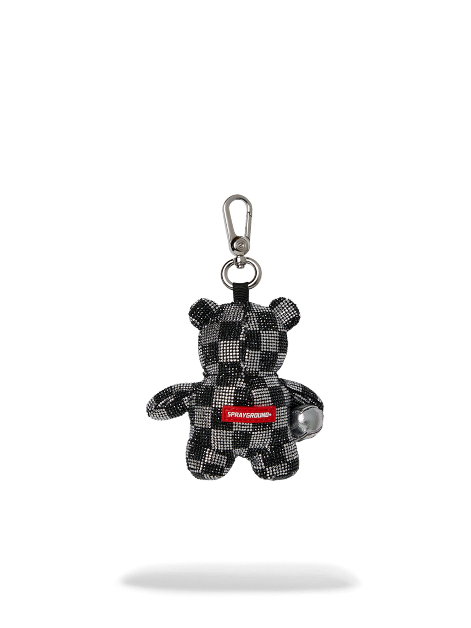 SPRAYGROUND SILVER DIAMOND TEAR BEAR CUB KEYCHAIN