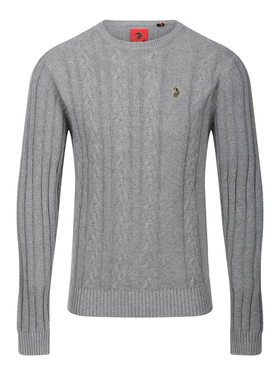 MORDEN KNITTED JUMPER - Mid Grey B