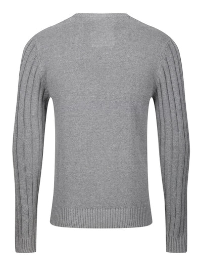 MORDEN KNITTED JUMPER - Mid Grey B