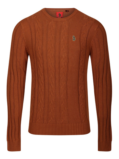 MORDEN KNITTED JUMPER - Tobacco