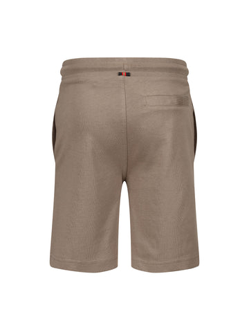 Boy's brown shorts with jersey, back view