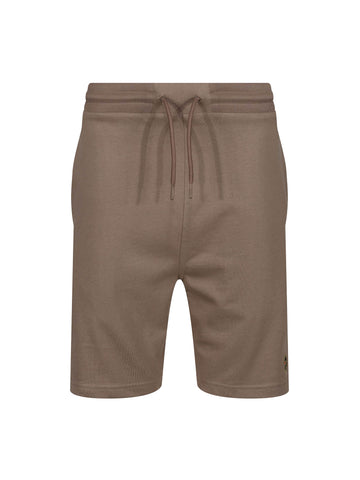 Boy's brown shorts with jersey, front view
