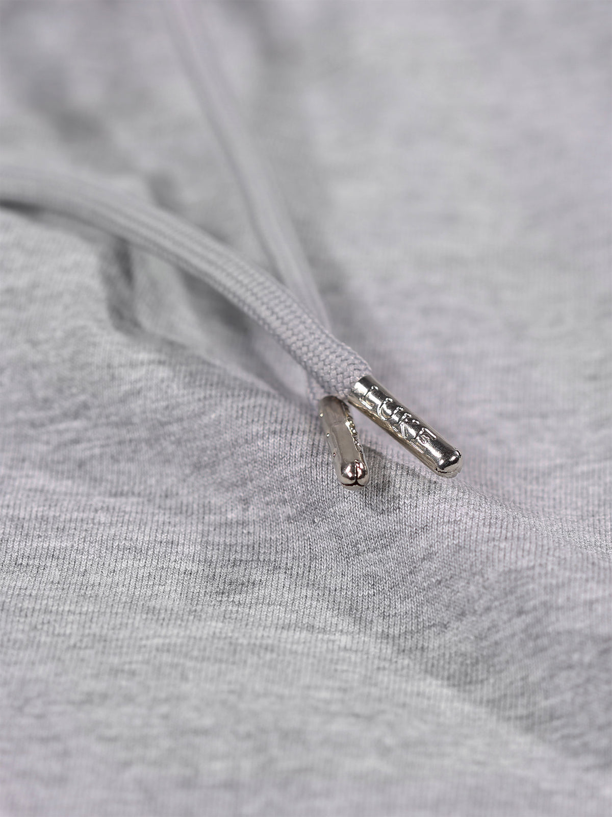 Men's grey shorts with drawstring waistband.